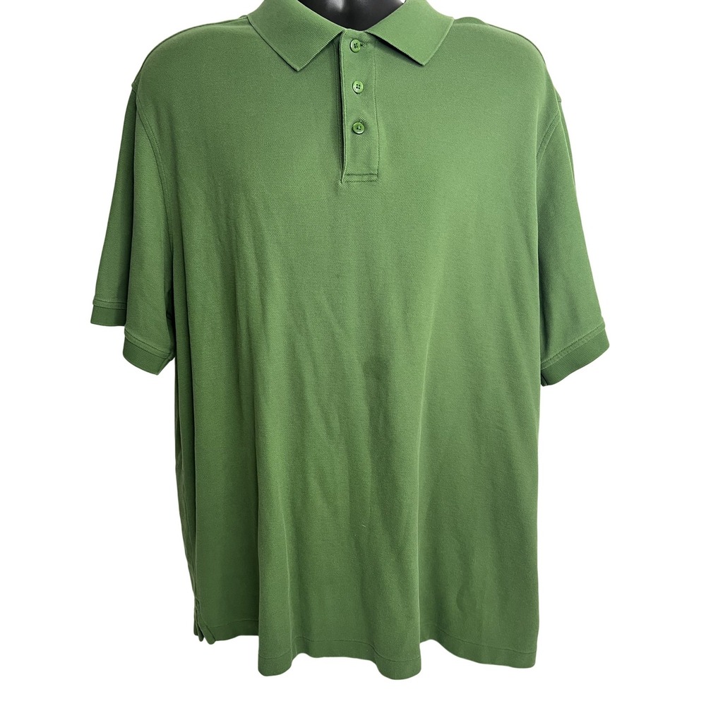 Nordstrom Polo Shirt Mens 2XL Green Smartcare Stain Resistant Organic Cotton XXL